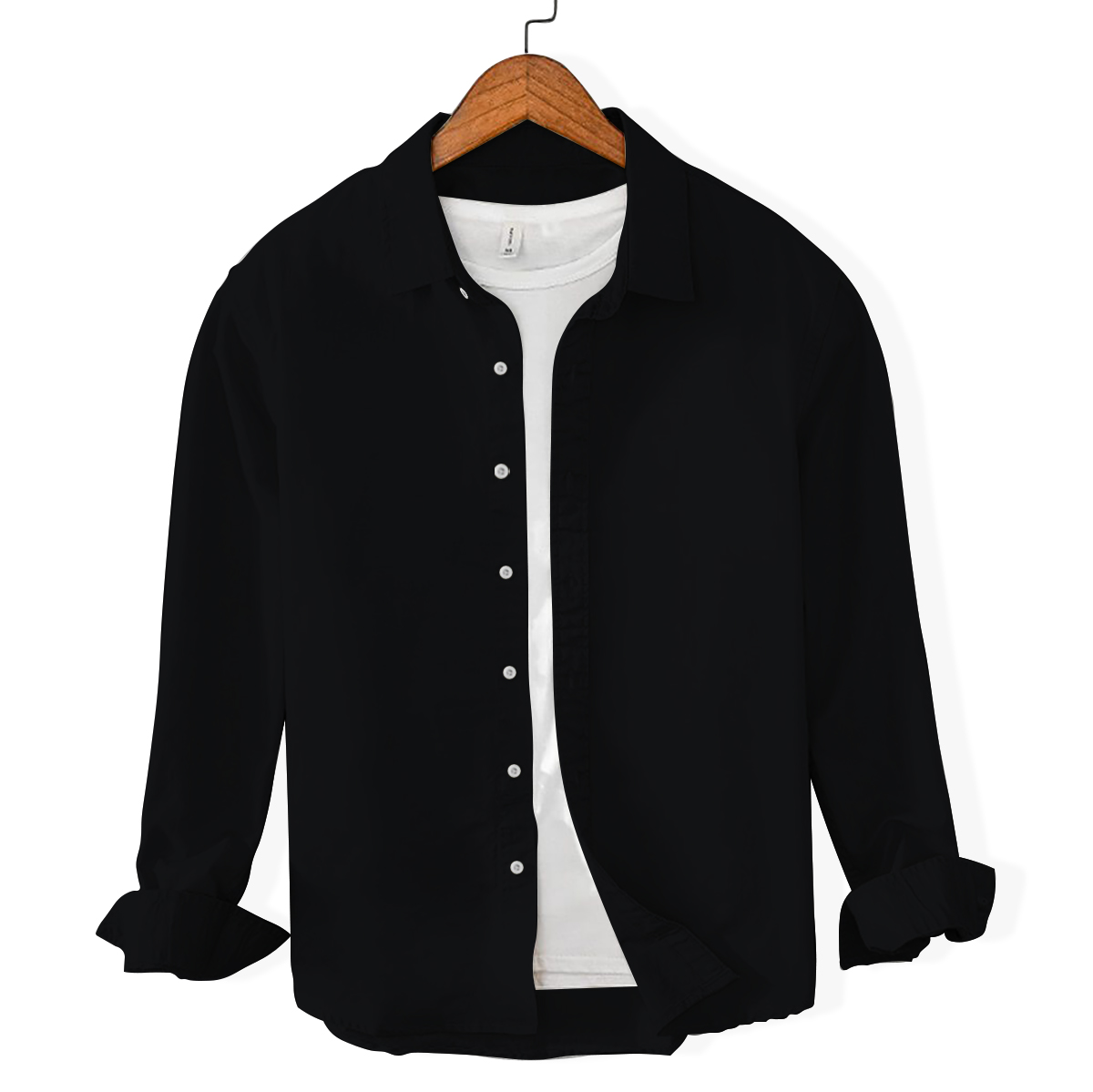 Full Sleeves Casual Shirt – Black Plain (without inner) (ZR-AM) – AZ ...